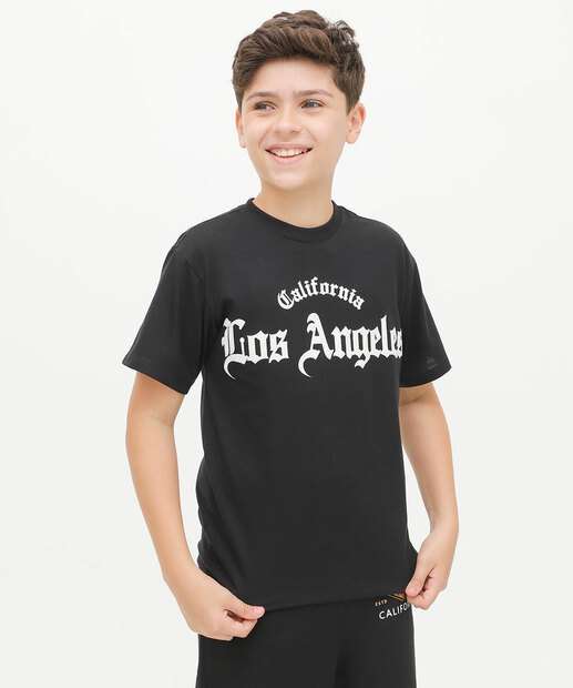 Camiseta Juvenil Manga Curta Estampa Frase MR Tam 4 a 16 