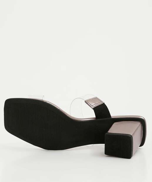 Tamanco Feminino Salto Grosso Vinil Marisa