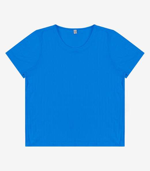 Blusa Malha Delicate Plus Infinita Cor Azul