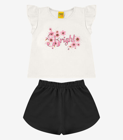 Image_Conjunto Blusa com Shorts Menina Rovi Kids Bege