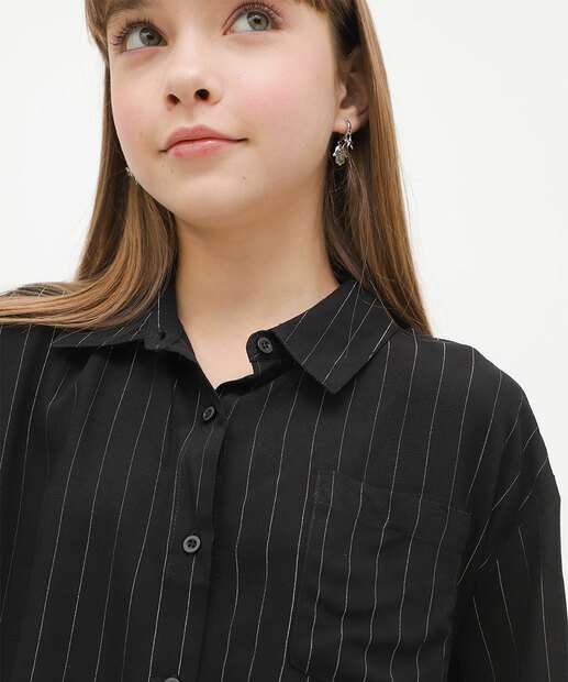 Camisa Juvenil Cropped Brilho Lurex Marisa Tam 10 a 16