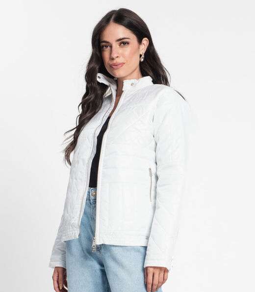 Jaqueta Feminina Em Microfibra Endless Branco