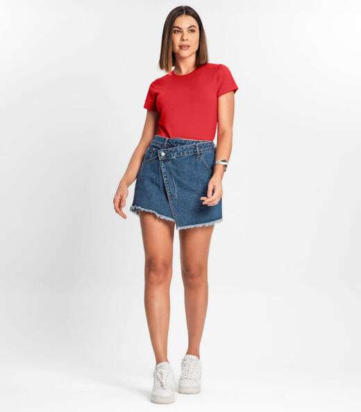 Blusa Feminina Cotton Leve Básica Rovitex Vermelho