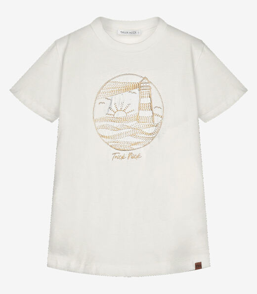 Conjunto Infantil Camiseta Com Bermuda Trick Nick Bege