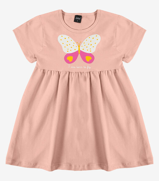 Vestido Infantil em Molecotton Select Rosa