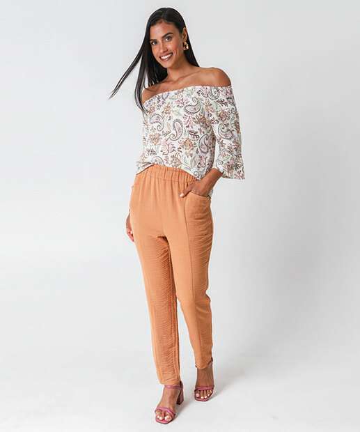 Image_Calça Feminina Clochard Bolso Marisa Marrom