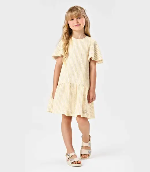 Vestido Infantil Tricot Trick Nick Bege