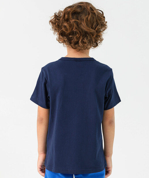 Camiseta Infantil Estampa Sonic Tam 4 a 10 Azul