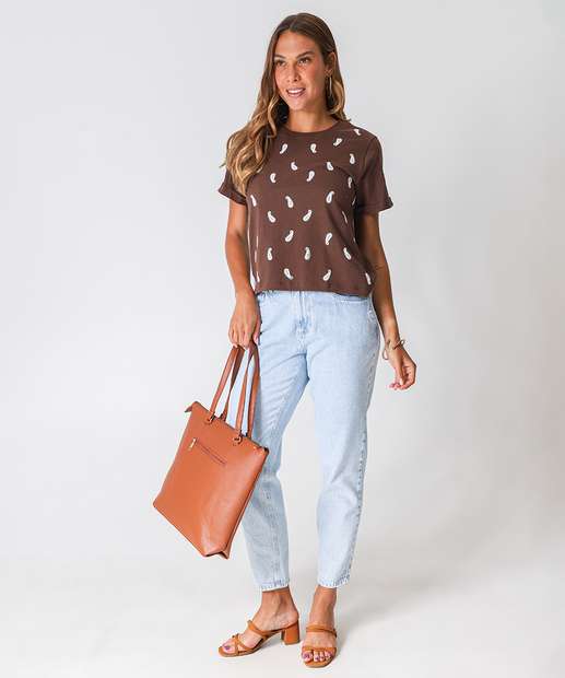 Blusa Feminina Estampa Paisley Marisa Marrom