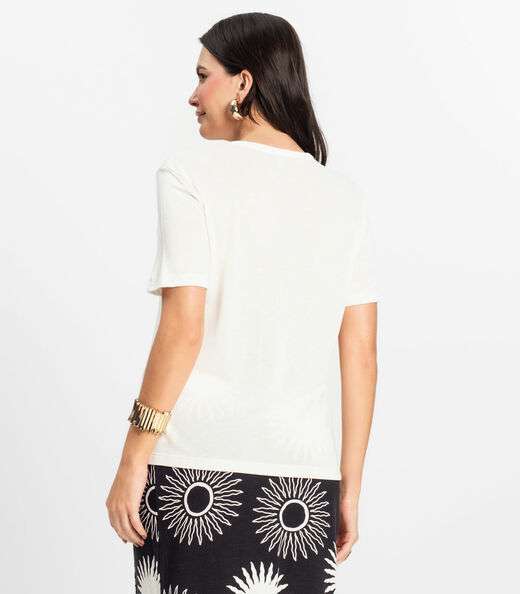 Blusa Feminina em Visco Tricot Rovitex Bege