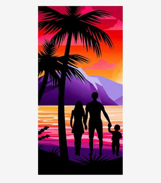 Image_Toalha De Praia Estampada Toque Aveludado Rozac Roxo