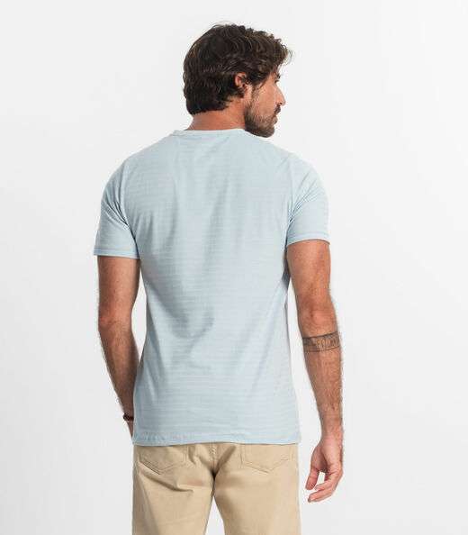 Camiseta Masculina Cotton Listrado Diametro Azul