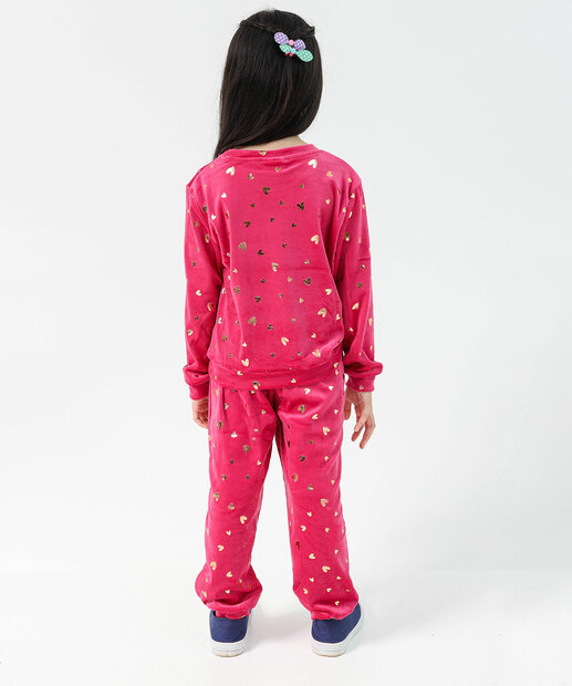 Conjunto Infantil Plush Marisa Tam 04 a 10  Rosa