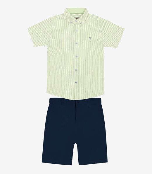 Conjunto Infantil Camisa com Bermuda Trick Nick Verde