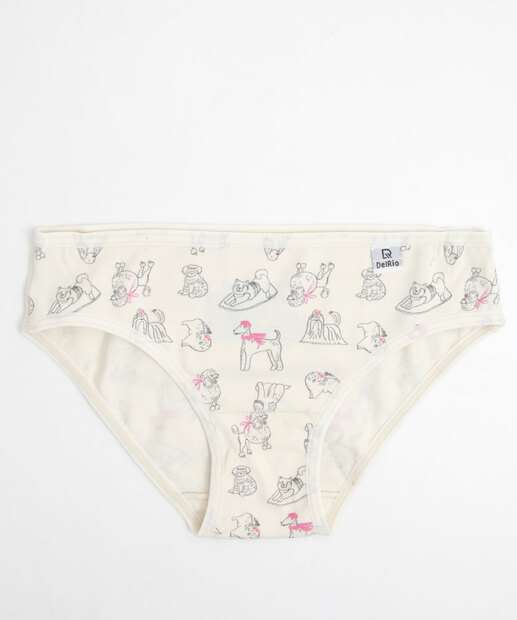 Kit 3 Calcinhas Infantil Cachorro DelRio Tam 4 a 14