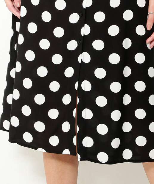 Vestido Midi Feminino Chemise Estampa Poá Marisa