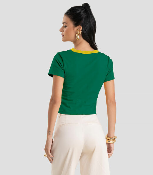 Blusa Feminina em Cotton Leve Brasil Dianna Verde