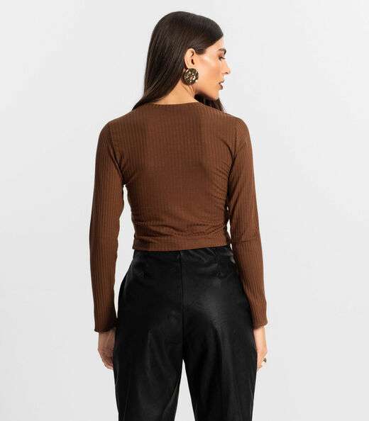 Blusa Feminina Manga Longa Endless Marrom
