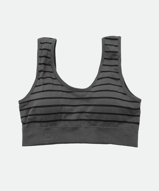 Kit 2 Sutiãs Top Sem Costura Com Bojo Removível Marisa Cinza