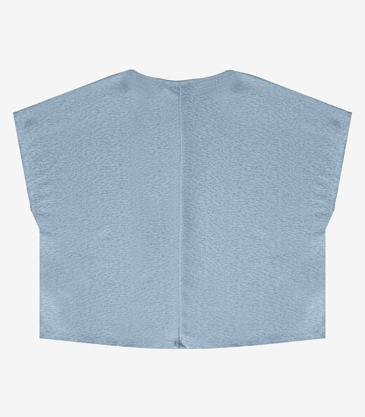 Blusa Feminina Malha Jacquard Vulca Infinita Cor Azul