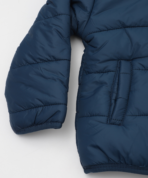 Jaqueta Infantil Puffer Capuz Marisa Tam 1 a 3 Azul