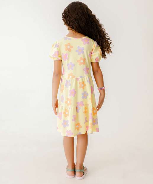 Vestido Infantil Estampa Flores Marisa Tam 4 a 10