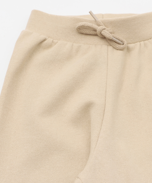 Calça Infantil Jogger Moletom Mickey Tam 1 a 3 Bege