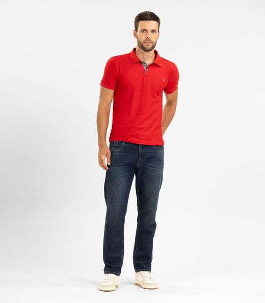 Polo Masculina Básica Diametro Vermelho