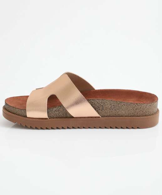 Rasteirinha Feminina Birken Metalizada Moleca Rosê