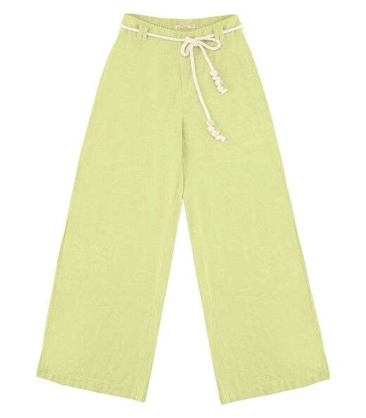 Calça Feminina Pantalona Em Linho Strong Endless Verde