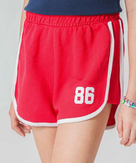 Short Juvenil Moletinho Marisa Tam 10 a 16 Vermelho