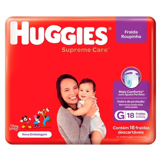 Image_Kit 4 Fraldas Huggies Roupinha Supreme Care - G / 18 Unidades cada