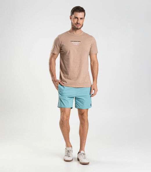 Bermuda Masculina De Microfibra Sarjada Long Bong Azul