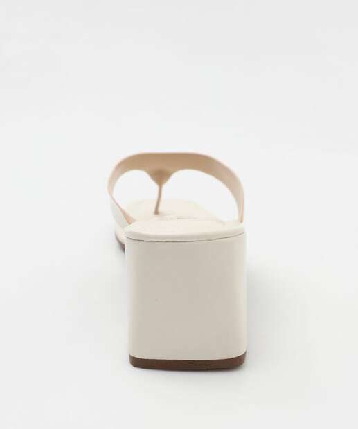 Tamanco Feminino Salto Grosso Via Uno Off White