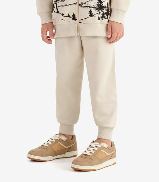 Conjunto Jaqueta Capuz e Calça Moletom Rovi Kids Bege