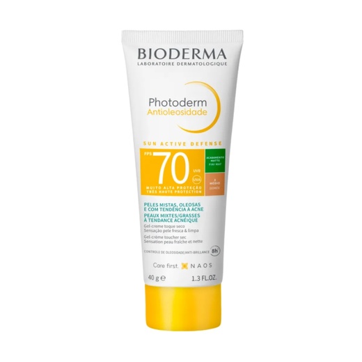 Image_Bioderma Protetor Solar Facial Photoderm Antioleosidade FPS70 Cor 2 Claro 40g
