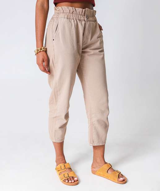 Calça Feminina Clochard Sarja Bege