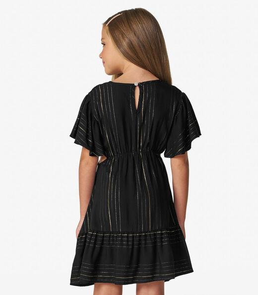 Vestido Infantil em Viscose Lurex Trick Nick Preto