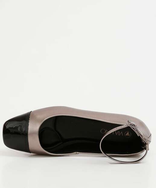 Sapatilha Feminina Metalizada Recorte Via Uno 