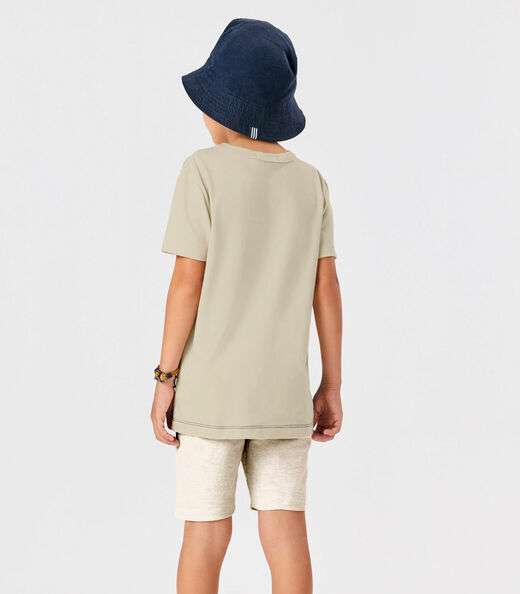 Conjunto Menino Camiseta Com Bermuda Trick Nick Bege