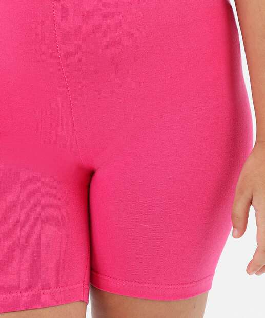 Bermuda Infantil Ciclista Básica Tam 4 a 10 Rosa