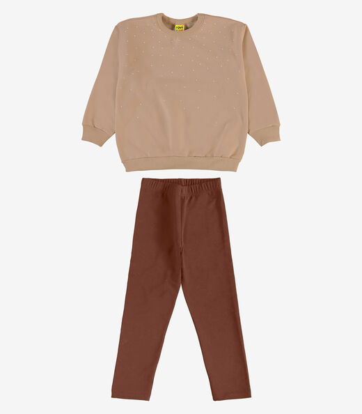 Conjunto Blusão com Legging Rovi Kids Marrom