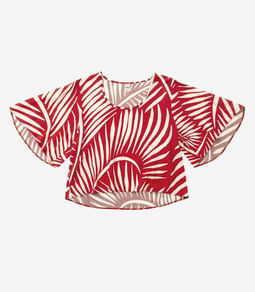 Blusa Feminina Estampada Rovitex Vermelho