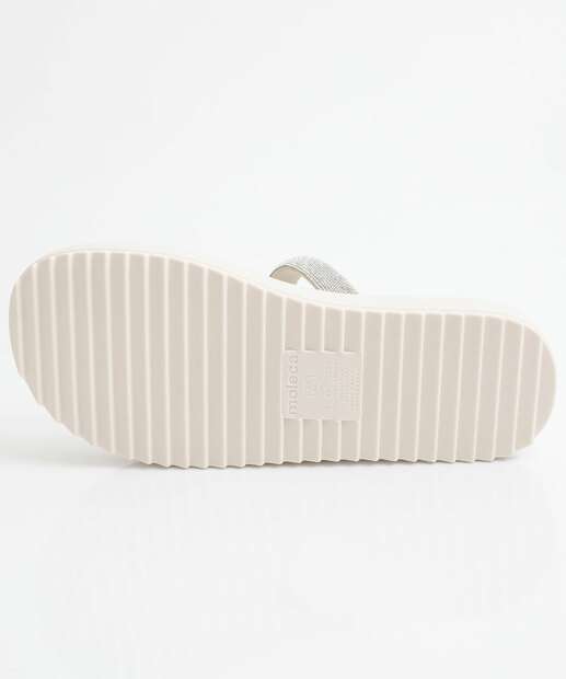 Tamanco Feminino Flatform Tiras Moleca Branco