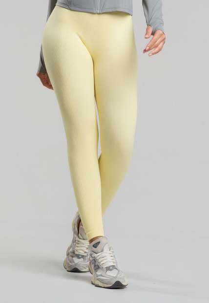 Calça Legging Sem Costura em Poliamida Amarela Wemood