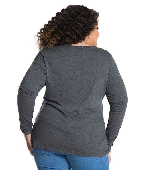 Blusa Manga Longa Viscotorcion Secret Glam Cinza