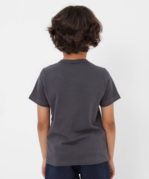 Camiseta Infantil Manga Curta Batman Tam 4 a 10 Cinza