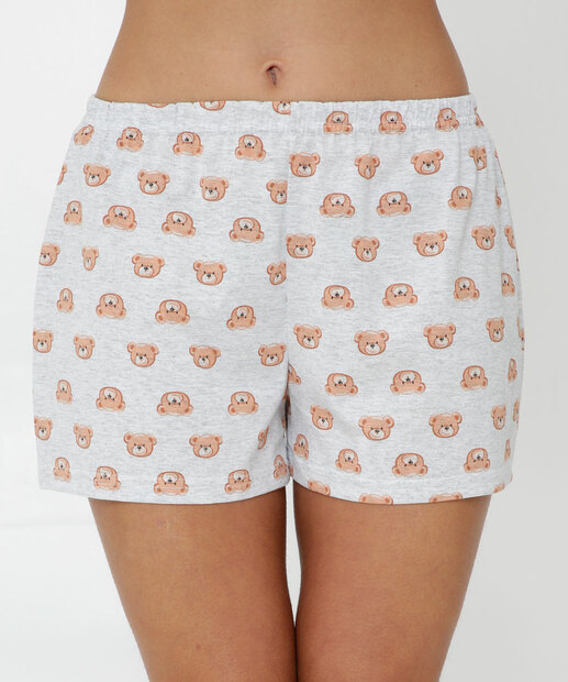 Pijama Feminino Urso Manga Curta Marisa