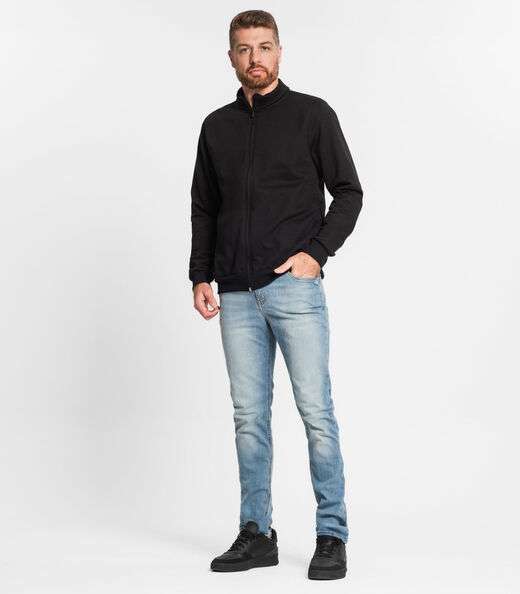 Jaqueta Masculina Em Moletom Rovitex Preto