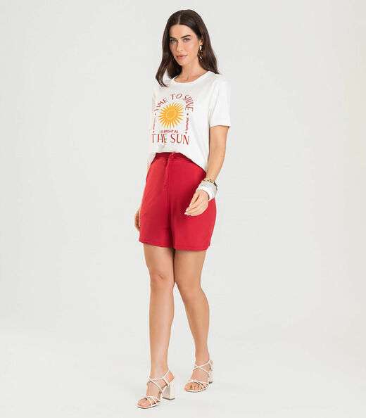 Image_Shorts Adulto Feminino Infinita Cor Vermelho